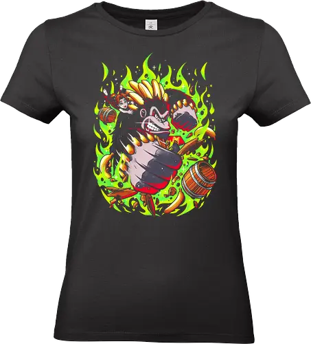 Green Bananza - Gorilla, Gamer, Games, gamer apparel, monkey, ape, retro, retro vintage, retro gamer, vintage, vintage retro, bananza, Kaiju, banana, retro vintage aesthentic - Standard T-Shirt (Women)