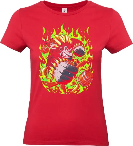 Green Bananza - Gorilla, Gamer, Games, gamer apparel, monkey, ape, retro, retro vintage, retro gamer, vintage, vintage retro, bananza, Kaiju, banana, retro vintage aesthentic - Standard T-Shirt (Women)