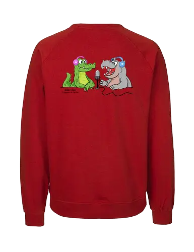 Mummies & Magic - Hippo und Kroko (Rücken) - Nilpferd, Krokodil, Mumie, Ägypten, Podcast, Pyramide - Fairtrade Sweatshirt