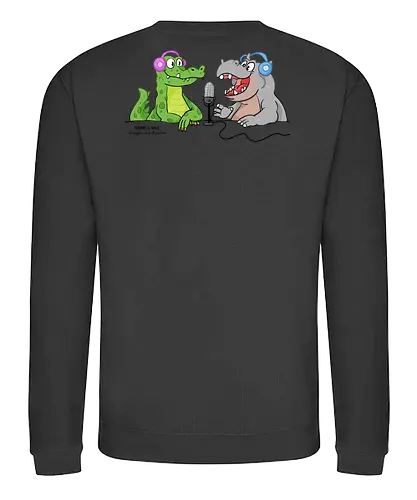 Mummies & Magic - Hippo und Kroko (Rücken) - Nilpferd, Krokodil, Mumie, Ägypten, Podcast, Pyramide - Sweatshirt