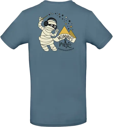 Logo Mummies & Magic (Rücken) - Nilpferd, Krokodil, Podcast, Pyramide, Mumie, Ägypten - Standard T-Shirt