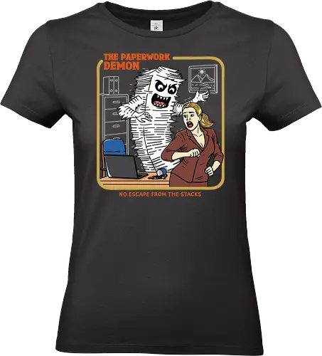 The Paperwork Demon - paperwork, demon, employee, burnout, tired, working, work life balance, sarcasm, office humor, office life, relatable, horror, salary - Standard T-Shirt (Women)