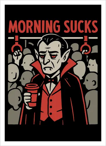Morning Sucks - Grumpy Vampire Commuter