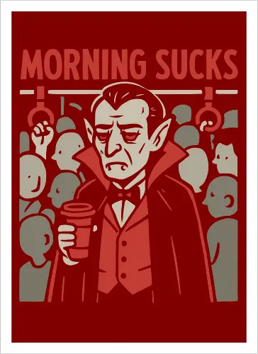 Morning Sucks - Grumpy Vampire Commuter