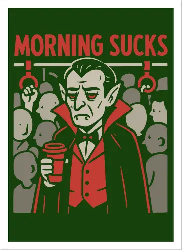 Morning Sucks - Grumpy Vampire Commuter