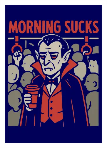 Morning Sucks - Grumpy Vampire Commuter