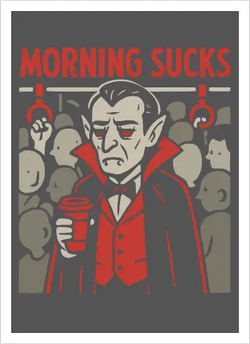 Morning Sucks - Grumpy Vampire Commuter