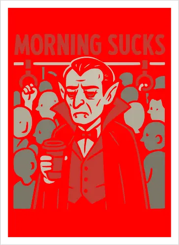 Morning Sucks - Grumpy Vampire Commuter