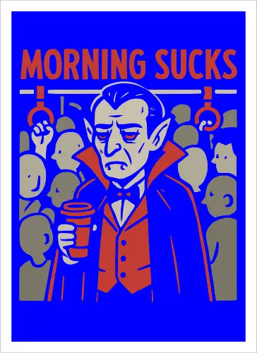 Morning Sucks - Grumpy Vampire Commuter