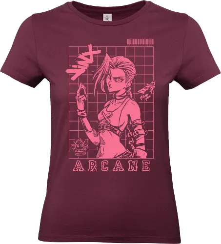 Get jinxed - get jinxed, arcane, league legends, gaming, tv show, trending, bestselling, anime, movie, game, abstract, console, fortnite, battle royale - Standard T-Shirt (Women)