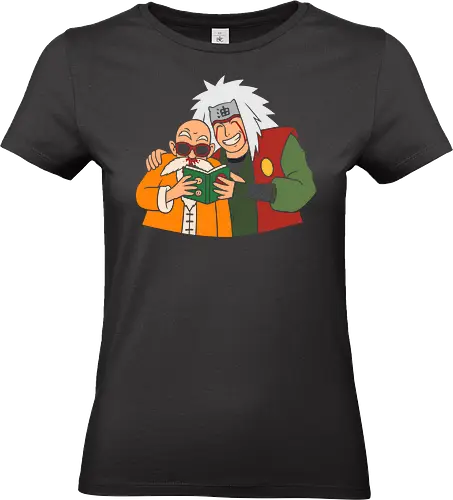 The  Masters - Jiraiya, Master Roshi, Shinobi, Dragon, fan art, anime, manga, crossover, pervy sage, nerd, geek, otaku, funny, humor, Icha Icha Paradise, Ero Sennin, anime masters, anime characters, pop culture - Standard T-Shirt (Women)