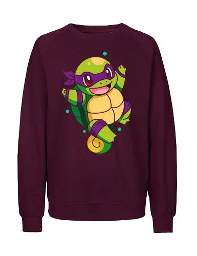  Starter the Teenage Mutant Ninja Turtle - Starter, Donatello, Turtle, crossover, mashup, fan art, pop culture, turtle, ninja, anime, cartoon, geek, nerd, otaku, funny, cute, gaming, retro, 80s, 90s, Nostalgia, anime characters, pop culture icons - Fairtrade Sweatshirt