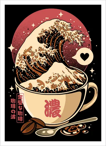 The Great Wave of Cappuccino Sunset