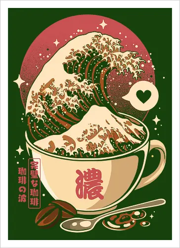 The Great Wave of Cappuccino Sunset