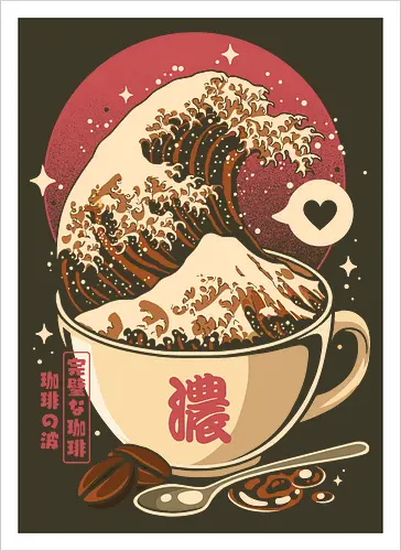 The Great Wave of Cappuccino Sunset