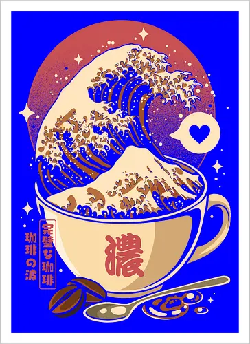 The Great Wave of Cappuccino Sunset