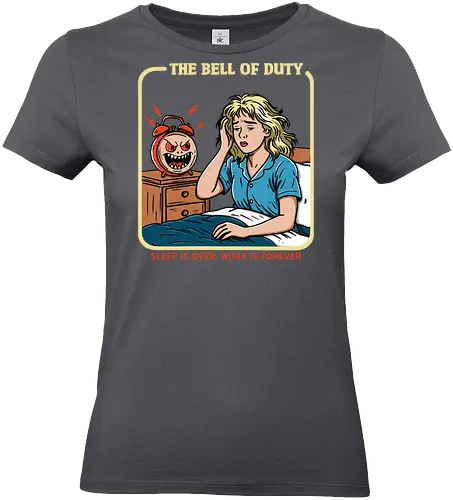 The Bell of Duty - salary, job, mental health, working mom, retro, horror, duty, bell, alarm, working, employee, office life, modern life, humor, relatable, sarcasm - Standard T-Shirt (Women)
