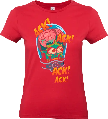 Ack! Ack! Attack! - sci-fi, horror, alien, monster, b-movie, cult classic, vintage, retro, cartoon, funny, graphic tee, illustration, space, invader, martian, brain, ack ack, attack, pop culture - Standard T-Shirt (Women)