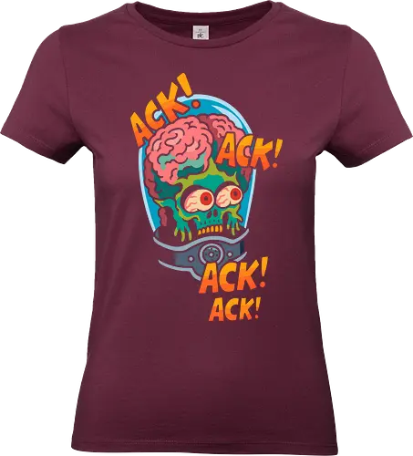 Ack! Ack! Attack! - sci-fi, horror, alien, monster, b-movie, cult classic, vintage, retro, cartoon, funny, graphic tee, illustration, space, invader, martian, brain, ack ack, attack, pop culture - Standard T-Shirt (Women)