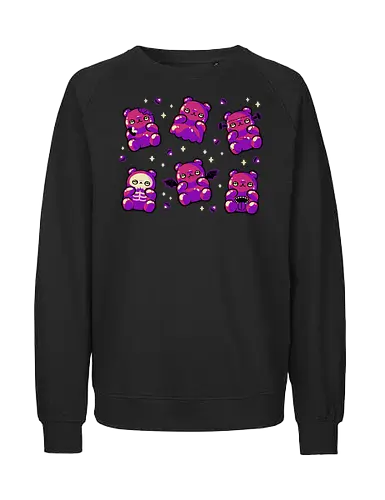 Halloween Gummy Bears - ghost, gummy bear, halloween, gum candies, candy, jelly baby, spooky cute, creepy cute, goth, horror, monster, haribo, skeleton, trick or treat, xmorfina - Fairtrade Sweatshirt