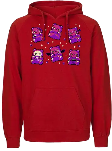 Halloween Gummy Bears - ghost, gummy bear, halloween, gum candies, candy, jelly baby, spooky cute, creepy cute, goth, horror, monster, haribo, skeleton, trick or treat, xmorfina - Fairtrade Hoodie