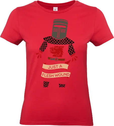 Just a Flesh Wound Black Knight - monty python, holy grail, black knight, just a flesh wound, comedy, cult classic, movie, medieval, knight, funny, fan art, british humor, parody, movie quote, graphic tee - Standard T-Shirt (Women)