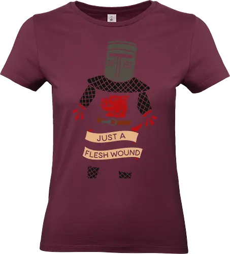 Just a Flesh Wound Black Knight - monty python, holy grail, black knight, just a flesh wound, comedy, cult classic, movie, medieval, knight, funny, fan art, british humor, parody, movie quote, graphic tee - Standard T-Shirt (Women)