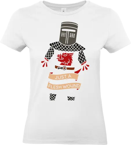 Just a Flesh Wound Black Knight - monty python, holy grail, black knight, just a flesh wound, comedy, cult classic, movie, medieval, knight, funny, fan art, british humor, parody, movie quote, graphic tee - Standard T-Shirt (Women)