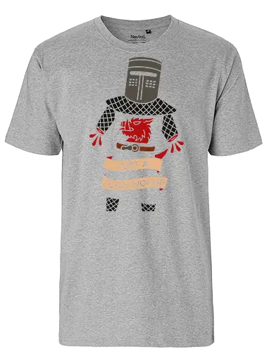 Just a Flesh Wound Black Knight - monty python, holy grail, black knight, just a flesh wound, comedy, cult classic, movie, medieval, knight, funny, fan art, british humor, parody, movie quote, graphic tee - Fairtrade T-Shirt