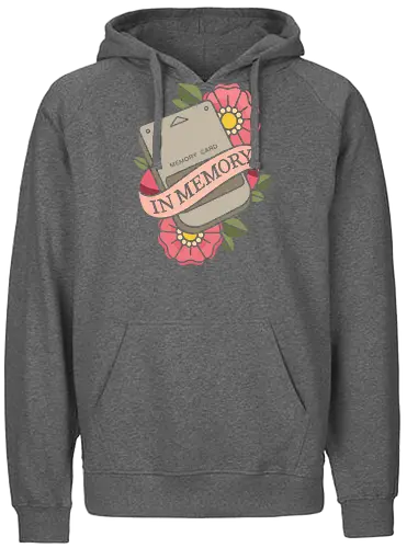 In Memory of the Memory Card - memory card, retro gaming, nostalgia, vintage, old school, gamer, n64, console, tattoo art, traditional tattoo, flowers, in memory, technology, pop culture, graphic tee, fan art, 90s - Fairtrade Hoodie