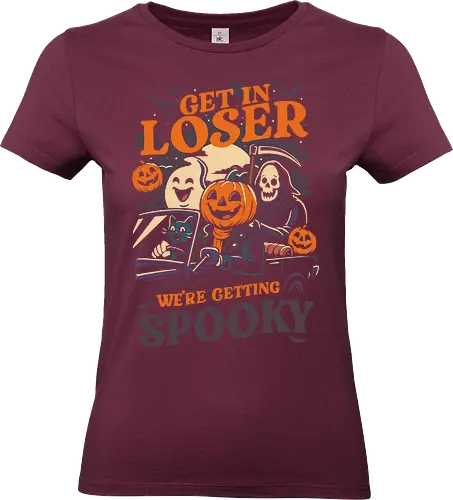 Get in loser Spooky - get in loser, spooky, pumpkin, halloween, funny, humor, spooky season, grim reaper, ghost, pumpkin, lm2Kone, geek - Standard T-Shirt (Women)