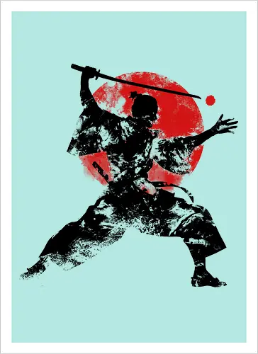 Zombie samurai - zombie, samurai, undead, japan - Artprint