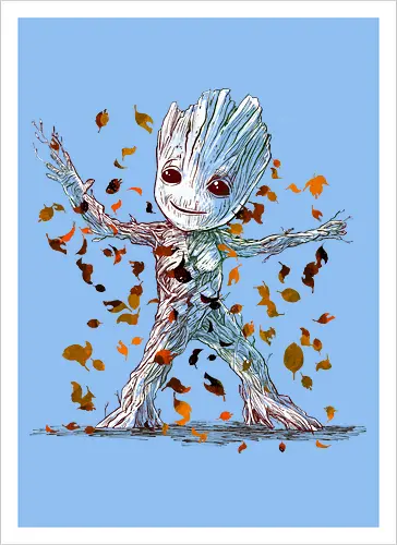 I am fall - kawaii, fall season, cute - Artprint