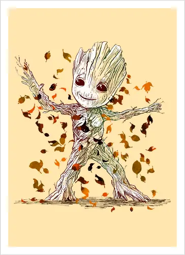 I am fall - kawaii, fall season, cute - Artprint