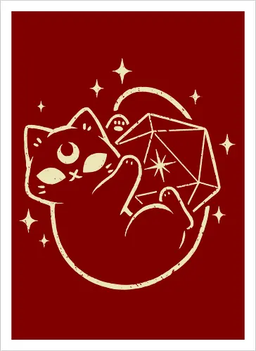 Cute Magical Black Cat D20