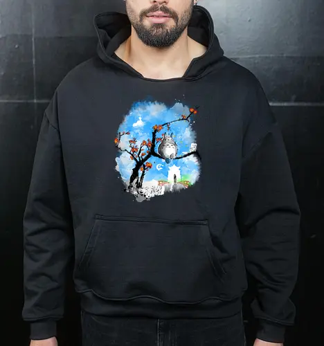 Japan pop overload - japan, anime, pop culture, movies, fantasy, sumi e, watercolor - Cropped Hoodie