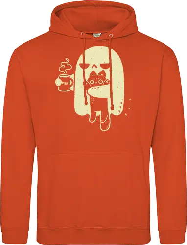 Cute Ghost Holding Cat - morning, monday, ghost, black cat, holding cat, grumpy, coffee, funny, sarcastic, mug, meh, spooky cute, creepy cute, hate, xmorfina - Standard Hoodie