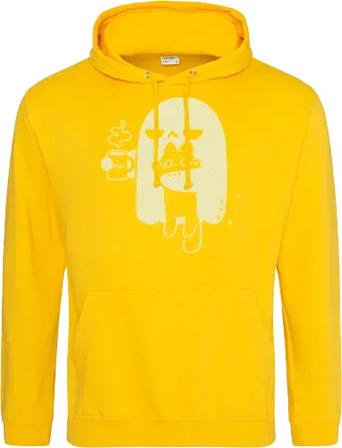 Cute Ghost Holding Cat - morning, monday, ghost, black cat, holding cat, grumpy, coffee, funny, sarcastic, mug, meh, spooky cute, creepy cute, hate, xmorfina - Standard Hoodie