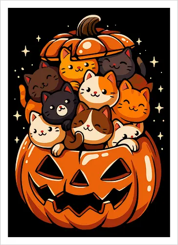 Pumpkin Cute Cats