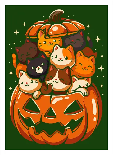 Pumpkin Cute Cats