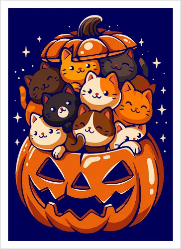 Pumpkin Cute Cats