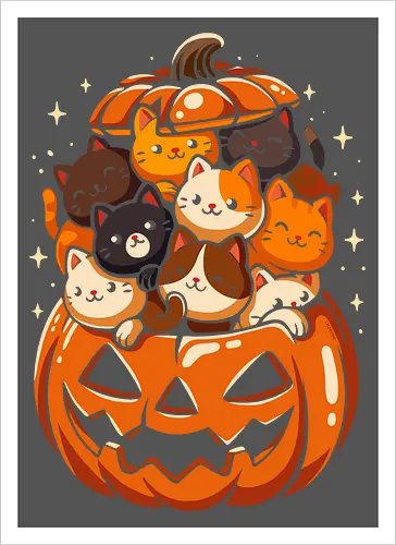 Pumpkin Cute Cats