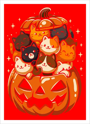 Pumpkin Cute Cats