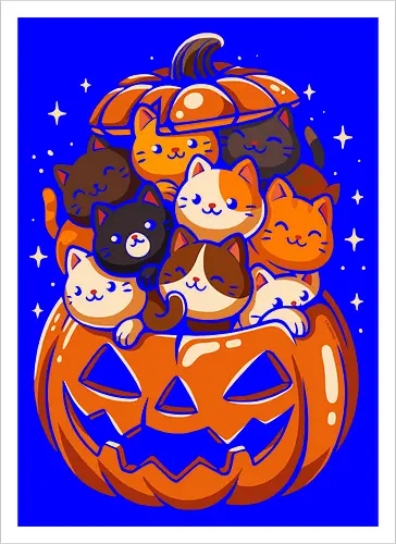 Pumpkin Cute Cats