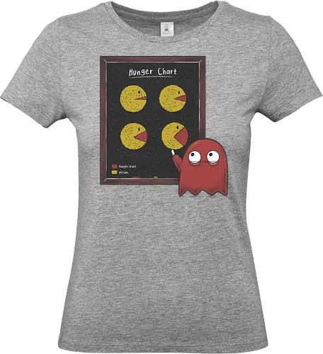 Hunger Chart - Retrogaming, pac man, game, videogame, retro, vintage, geek, nerd - Standard T-Shirt (Women)