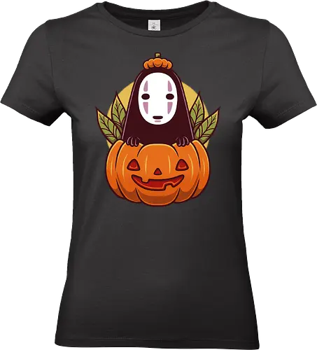 Dark Spirit Halloween - famous anime, spirited away, no face, faceless, animation, movie, anime, manga, halloween, cute, cute creepy, spooky, autumn, pumpkin, hayao miyazaki, happy halloween, trick or treat - Standard T-Shirt (Women)