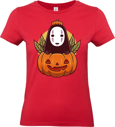 Dark Spirit Halloween - famous anime, spirited away, no face, faceless, animation, movie, anime, manga, halloween, cute, cute creepy, spooky, autumn, pumpkin, hayao miyazaki, happy halloween, trick or treat - Standard T-Shirt (Women)