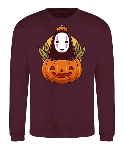 Dark Spirit Halloween - famous anime, spirited away, no face, faceless, animation, movie, anime, manga, halloween, cute, cute creepy, spooky, autumn, pumpkin, hayao miyazaki, happy halloween, trick or treat - Sweatshirt