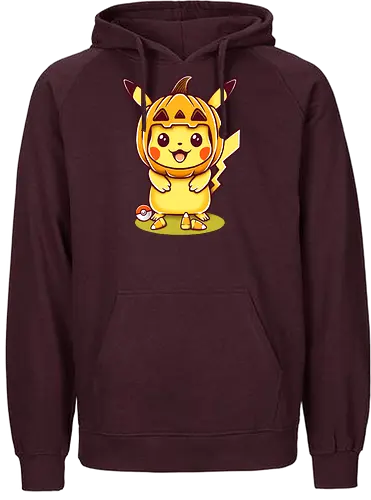 Electric-type Halloween - Pocket, candy corn, electric type, Mouse, pocket monster, trick or treat, autumn, pumpkin, childhood, nostalgia, cute, creepy cute, spooky, halloween, happy halloween, video games, game, video game, gaming, gamer, retrogaming, retro gaming, 90s, 1990s - Fairtrade Hoodie