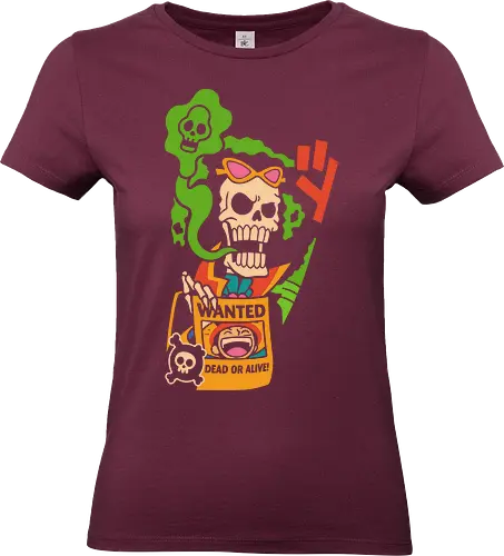Soul King Brook Wanted - Pirate, brook, pirate, wanted poster, skeleton, musician, fan art, japan, japanese, pop culture, graphic tee, pirate, shonen, yohohoho, soul king, anime, manga, straw hat pirates - Standard T-Shirt (Women)